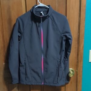 Grey Jacket with Pink Accents